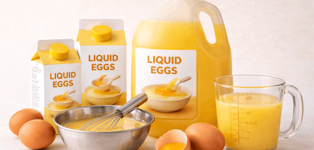 Safe and ready-to-use liquid egg products for large-scale cooking and processing